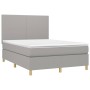 Cama box spring colchón y luces LED tela gris claro 140x190 cm de vidaXL, Camas y somieres - Ref: Foro24-3135269, Precio: 508...