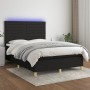 Cama box spring colchón y luces LED tela negro 140x190 cm de vidaXL, Camas y somieres - Ref: Foro24-3135511, Precio: 480,18 €...