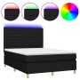 Cama box spring colchón y luces LED tela negro 140x190 cm de vidaXL, Camas y somieres - Ref: Foro24-3135511, Precio: 480,18 €...