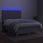 Cama box spring colchón y luces LED tela gris claro 140x190 cm de vidaXL, Camas y somieres - Ref: Foro24-3135509, Precio: 523...