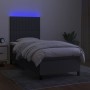 Cama box spring colchón y luces LED tela gris oscuro 90x190 cm de vidaXL, Camas y somieres - Ref: Foro24-3134998, Precio: 339...