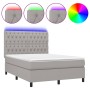 Cama box spring colchón y luces LED tela gris claro 140x200 cm de vidaXL, Camas y somieres - Ref: Foro24-3135117, Precio: 490...