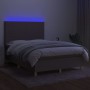 Cama box spring colchón y luces LED tela gris taupe 140x200 cm de vidaXL, Camas y somieres - Ref: Foro24-3135281, Precio: 511...