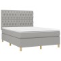 Cama box spring colchón y luces LED tela gris claro 140x190 cm de vidaXL, Camas y somieres - Ref: Foro24-3135669, Precio: 510...