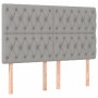 Cama box spring colchón y luces LED tela gris claro 140x190 cm de vidaXL, Camas y somieres - Ref: Foro24-3135669, Precio: 510...