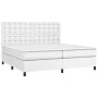 Cama box spring colchón y LED cuero sintético blanco 200x200 cm de vidaXL, Camas y somieres - Ref: Foro24-3135964, Precio: 72...