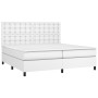 Cama box spring colchón y LED cuero sintético blanco 200x200 cm de vidaXL, Camas y somieres - Ref: Foro24-3135964, Precio: 74...