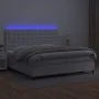 Cama box spring colchón y LED cuero sintético blanco 200x200 cm de vidaXL, Camas y somieres - Ref: Foro24-3135964, Precio: 72...