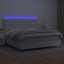 Cama box spring colchón y LED cuero sintético blanco 200x200 cm de vidaXL, Camas y somieres - Ref: Foro24-3135964, Precio: 74...