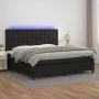Cama box spring colchón y LED cuero sintético negro 200x200 cm de vidaXL, Camas y somieres - Ref: Foro24-3135963, Precio: 694...