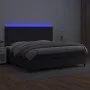 Cama box spring colchón y LED cuero sintético negro 200x200 cm de vidaXL, Camas y somieres - Ref: Foro24-3135963, Precio: 694...