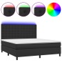 Cama box spring colchón y LED cuero sintético negro 180x200 cm de vidaXL, Camas y somieres - Ref: Foro24-3135957, Precio: 608...