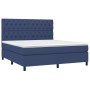 Cama box spring colchón y luces LED tela azul 160x200 cm de vidaXL, Camas y somieres - Ref: Foro24-3135131, Precio: 581,03 €,...