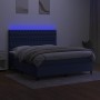 Cama box spring colchón y luces LED tela azul 160x200 cm de vidaXL, Camas y somieres - Ref: Foro24-3135131, Precio: 581,03 €,...