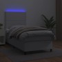 Cama box spring colchón y LED cuero sintético blanco 100x200 cm de vidaXL, Camas y somieres - Ref: Foro24-3135868, Precio: 34...