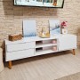 Mueble de TV MOLDE madera maciza de pino blanca 158x40x49 cm en Muebles TV | Comprar online en Foru.es