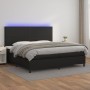Cama box spring colchón y LED cuero sintético negro 200x200 cm de vidaXL, Camas y somieres - Ref: Foro24-3135843, Precio: 674...