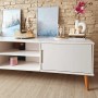 Mueble de TV MOLDE madera maciza de pino blanca 158x40x49 cm en Muebles TV | Comprar online en Foru.es