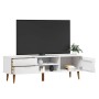 Mueble de TV MOLDE madera maciza de pino blanca 158x40x49 cm en Muebles TV | Comprar online en Foru.es