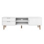Mueble de TV MOLDE madera maciza de pino blanca 158x40x49 cm en Muebles TV | Comprar online en Foru.es