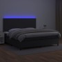 Cama box spring colchón y LED cuero sintético negro 200x200 cm de vidaXL, Camas y somieres - Ref: Foro24-3135843, Precio: 674...