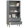 Librería MOLDE madera maciza de pino gris 85x35x170,5 cm en Librerías y estanterías | Comprar online en Foru.es
