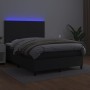 Cama box spring colchón y LED cuero sintético negro 140x200 cm de vidaXL, Camas y somieres - Ref: Foro24-3135825, Precio: 501...