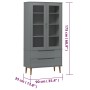 Mueble vitrina MOLDE madera maciza de pino gris 90x35x175 cm en Librerías y estanterías | Comprar online en Foru.es