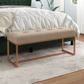 Banco de terciopelo beige 110x36x45 cm en Bancos para recibidores y almacenamiento | Comprar online en Foru.es