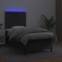 Box spring bed and LED mattress black synthetic leather 90x190 cm by vidaXL, Beds and slatted bases - Ref: Foro24-3135795, Pr...