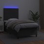 Cama box spring y colchón LED cuero sintético negro 90x190 cm de vidaXL, Camas y somieres - Ref: Foro24-3135795, Precio: 330,...