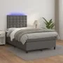 Cama box spring colchón y LED cuero sintético gris 120x200 cm de vidaXL, Camas y somieres - Ref: Foro24-3135937, Precio: 447,...
