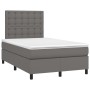Cama box spring colchón y LED cuero sintético gris 120x200 cm de vidaXL, Camas y somieres - Ref: Foro24-3135937, Precio: 431,...
