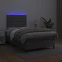 Cama box spring colchón y LED cuero sintético gris 120x200 cm de vidaXL, Camas y somieres - Ref: Foro24-3135937, Precio: 447,...
