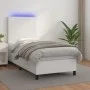 Cama box spring y colchón LED cuero sintético blanco 90x200 cm de vidaXL, Camas y somieres - Ref: Foro24-3135802, Precio: 358...
