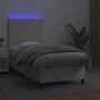 Cama box spring y colchón LED cuero sintético blanco 90x200 cm de vidaXL, Camas y somieres - Ref: Foro24-3135802, Precio: 358...