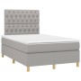Cama box spring con colchón tela y LED gris claro 120x200 cm de vidaXL, Camas y somieres - Ref: Foro24-3135661, Precio: 416,6...