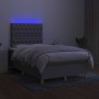 Cama box spring con colchón tela y LED gris claro 120x200 cm de vidaXL, Camas y somieres - Ref: Foro24-3135661, Precio: 416,6...