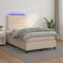Cama box spring colchón LED cuero sintético capuchino 120x200cm de vidaXL, Camas y somieres - Ref: Foro24-3135878, Precio: 39...