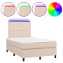 Cama box spring colchón LED cuero sintético capuchino 120x200cm de vidaXL, Camas y somieres - Ref: Foro24-3135878, Precio: 39...