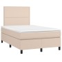Cama box spring colchón LED cuero sintético capuchino 120x200cm de vidaXL, Camas y somieres - Ref: Foro24-3135878, Precio: 39...