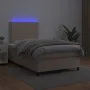 Cama box spring colchón LED cuero sintético capuchino 120x200cm de vidaXL, Camas y somieres - Ref: Foro24-3135878, Precio: 39...