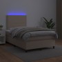 Cama box spring colchón LED cuero sintético capuchino 120x200cm de vidaXL, Camas y somieres - Ref: Foro24-3135878, Precio: 39...