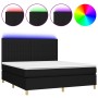Cama box spring colchón y luces LED tela negro 180x200 cm de vidaXL, Camas y somieres - Ref: Foro24-3135615, Precio: 627,07 €...
