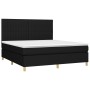 Cama box spring colchón y luces LED tela negro 180x200 cm de vidaXL, Camas y somieres - Ref: Foro24-3135615, Precio: 627,07 €...
