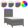 Cama box spring colchón y LED cuero sintético gris 100x200 cm de vidaXL, Camas y somieres - Ref: Foro24-3135811, Precio: 381,...