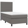 Cama box spring colchón y LED cuero sintético gris 100x200 cm de vidaXL, Camas y somieres - Ref: Foro24-3135811, Precio: 381,...
