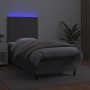 Cama box spring colchón y LED cuero sintético gris 100x200 cm de vidaXL, Camas y somieres - Ref: Foro24-3135811, Precio: 381,...