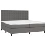 Cama box spring colchón y LED cuero sintético gris 200x200 cm de vidaXL, Camas y somieres - Ref: Foro24-3135967, Precio: 744,...