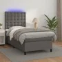Cama box spring y colchón LED cuero sintético gris 90x200 cm de vidaXL, Camas y somieres - Ref: Foro24-3135925, Precio: 353,1...